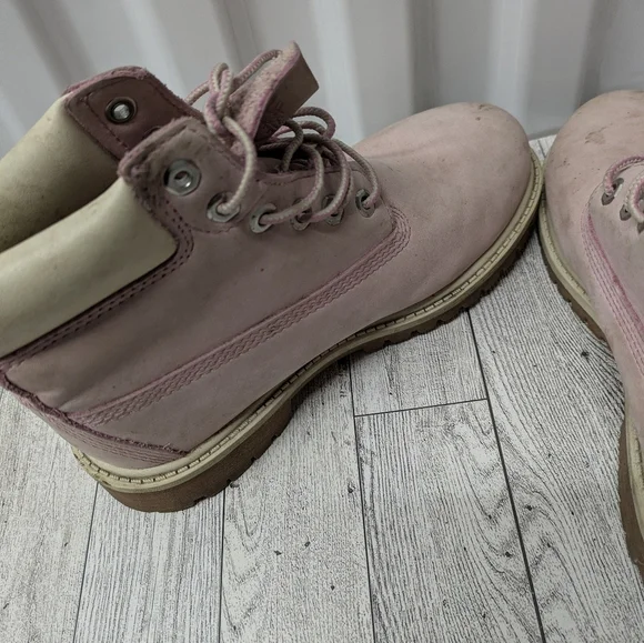 Timberland Pink Kids Lace-Up Boots - Picture 7 of 9